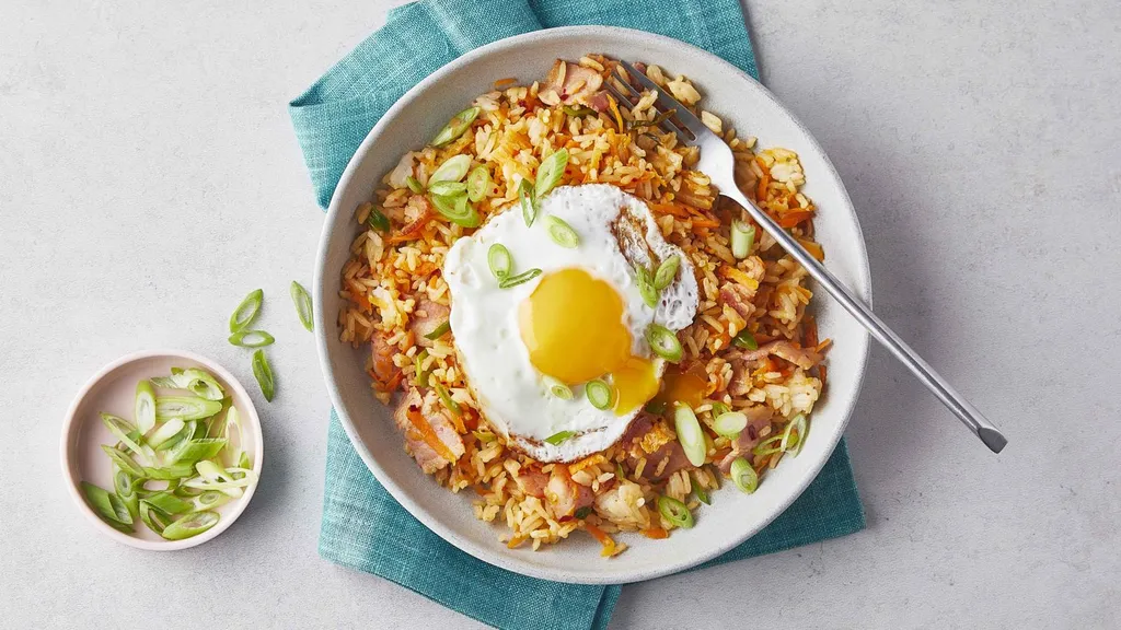 Bacon and kimchi fried rice