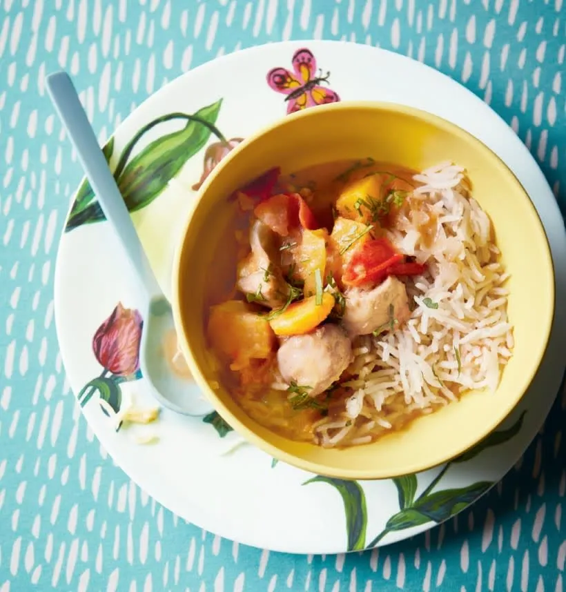 Caribbean spiced chicken and squash curry