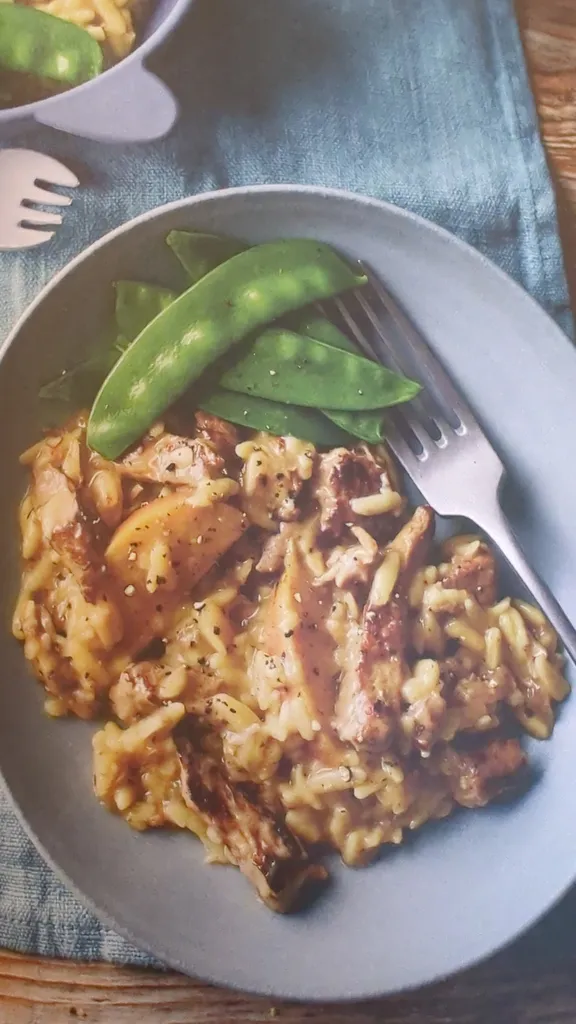 Pork and apple orzotto
