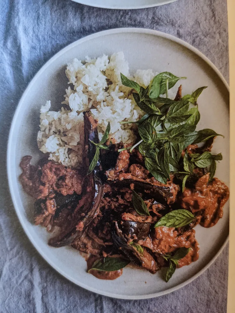 Aubergine Curry with Basil and Tamarind