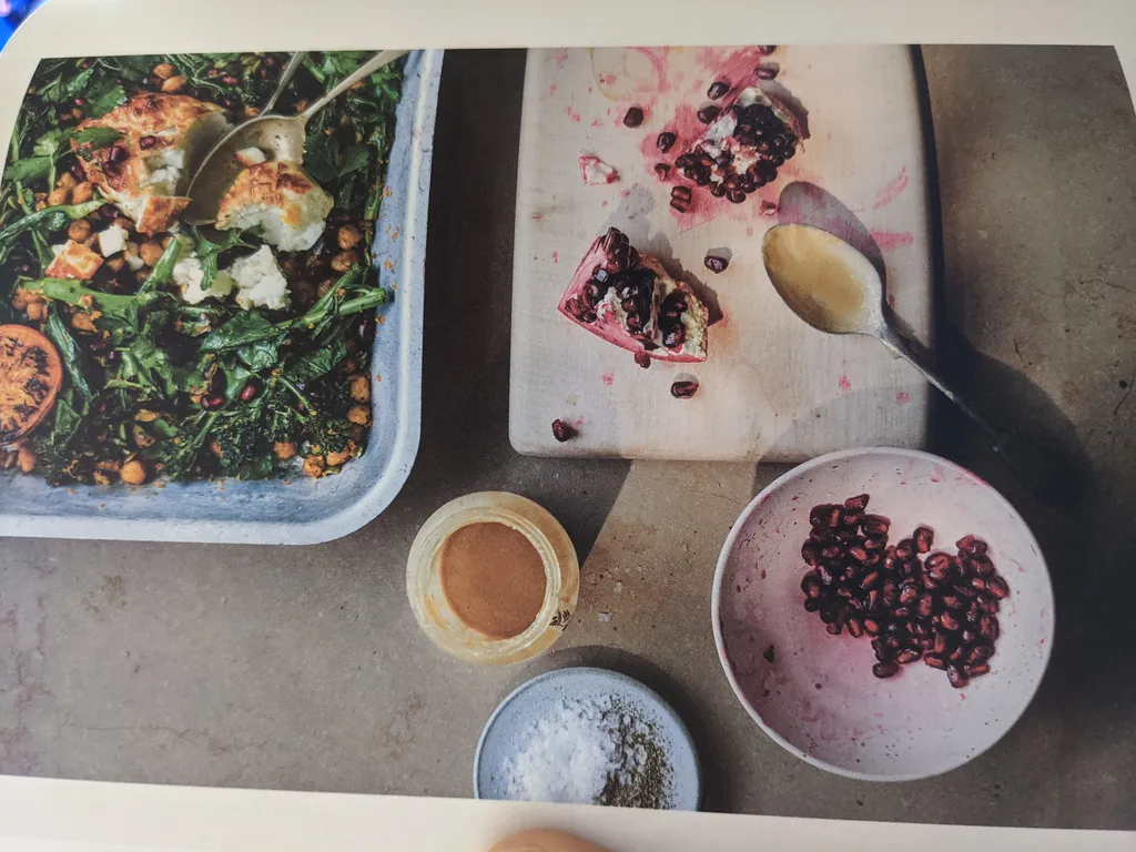 Halloumi, broccoli & chickpea bake