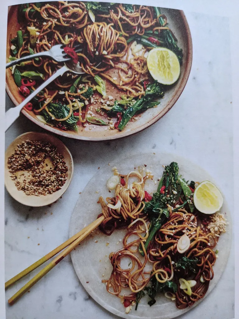 Pad thai jay with lime and sesame
