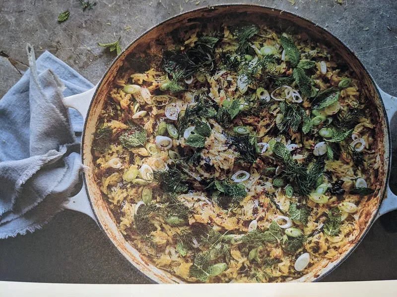 Preserved lemon & herb-baked orzo