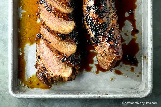 Sticky soy glazed pork fillet/tenderloin with coconut rice