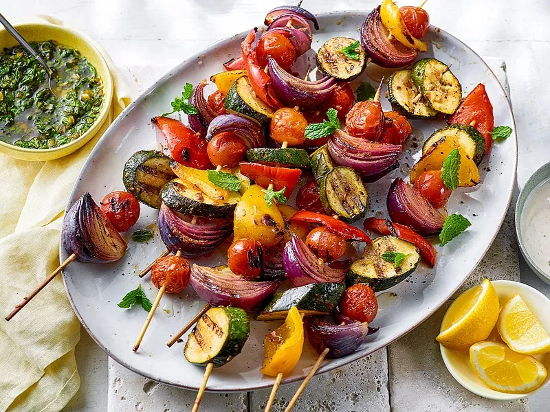 Mediterranean vegetable skewers