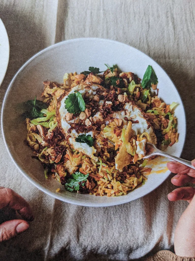 Carrot and peanut nasi goreng