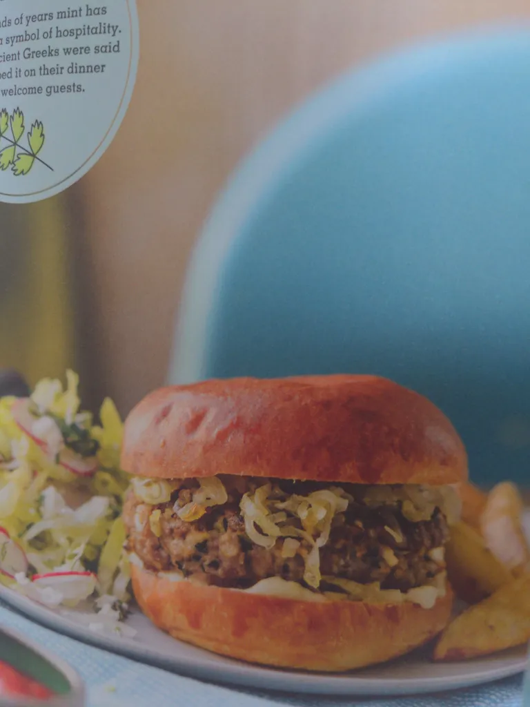 Minted lamb & feta burgers