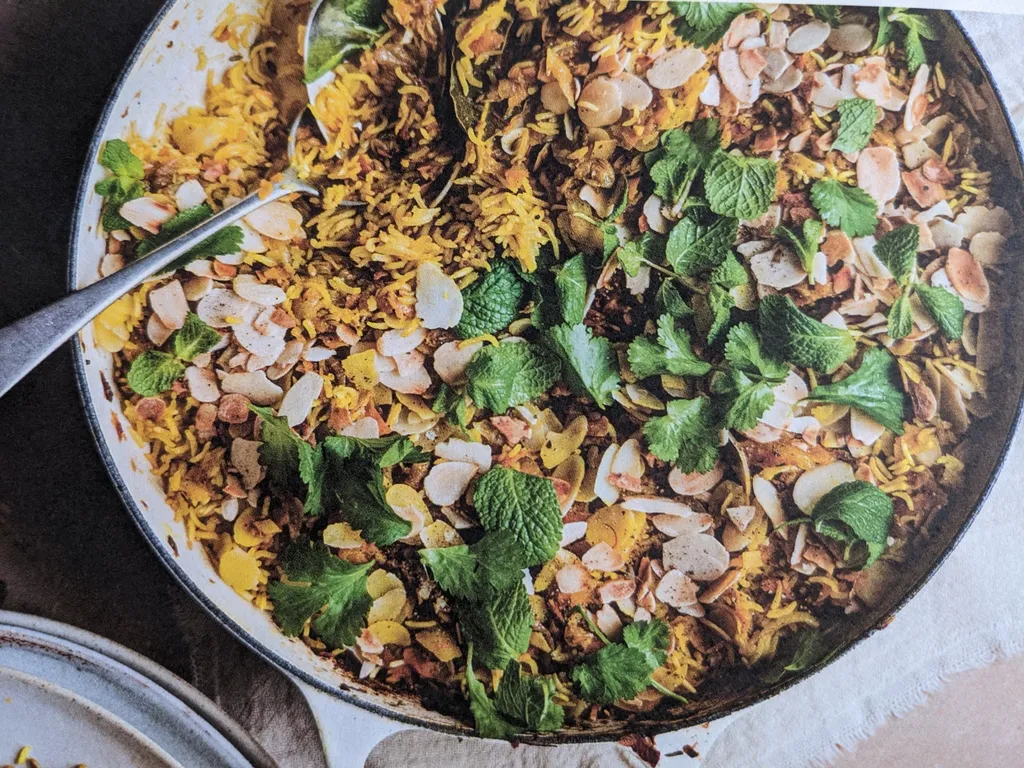 Biryani with saffron and golden veg