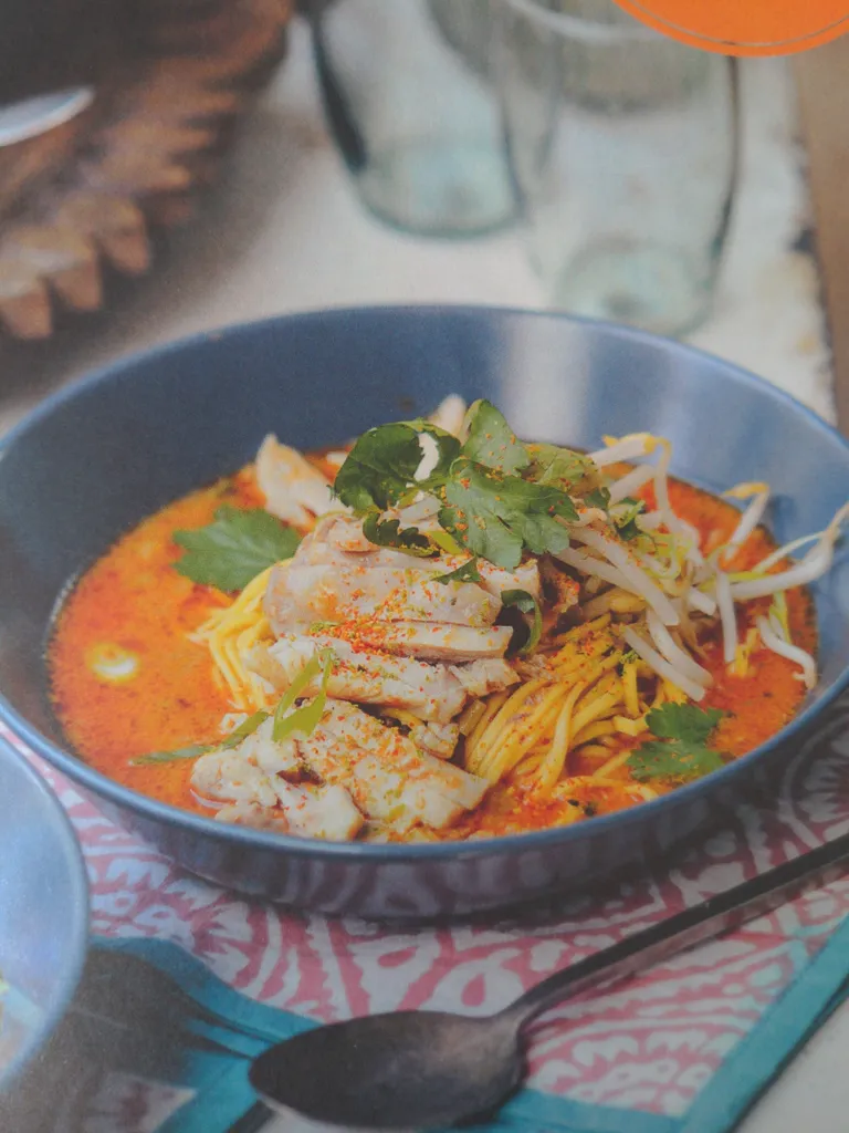 Singapore laksa with crispy chicken thighs & kaffir lime