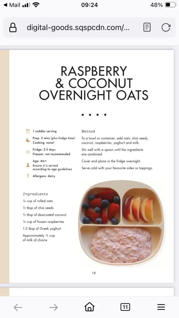 Raspberry & coconut overnight oats